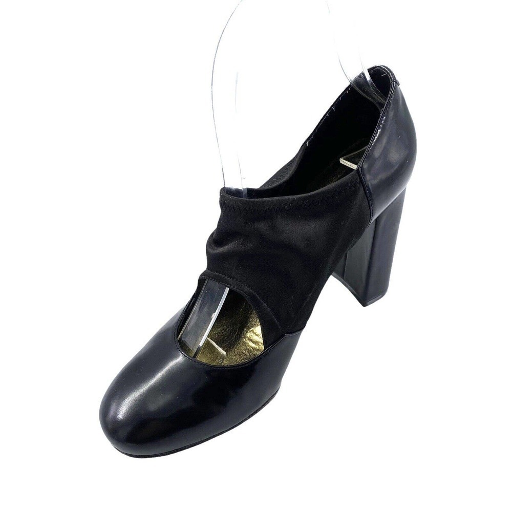 Vince Camuto Bernard Leather mary jane block heel bandage pumps In Blsck sz 6